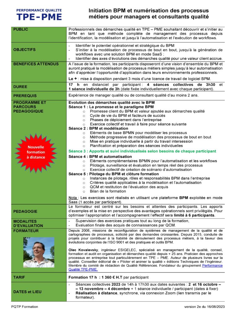 Initiation BPM